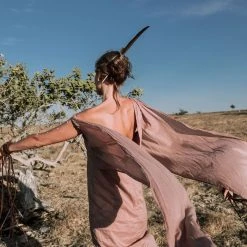 Stop List Dusty Pink Cotton Boho Convertible Evening Dress