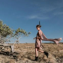 Stop List Dusty Pink Cotton Boho Convertible Evening Dress