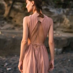 Eddie Organic Cotton Dresses Dusty Pink Boho Bridesmaid Dress • Open Back Elegant Dress 21 Eddie Organic Cotton Dresses Dusty Pink Boho Bridesmaid Dress • Open Back Elegant Dress