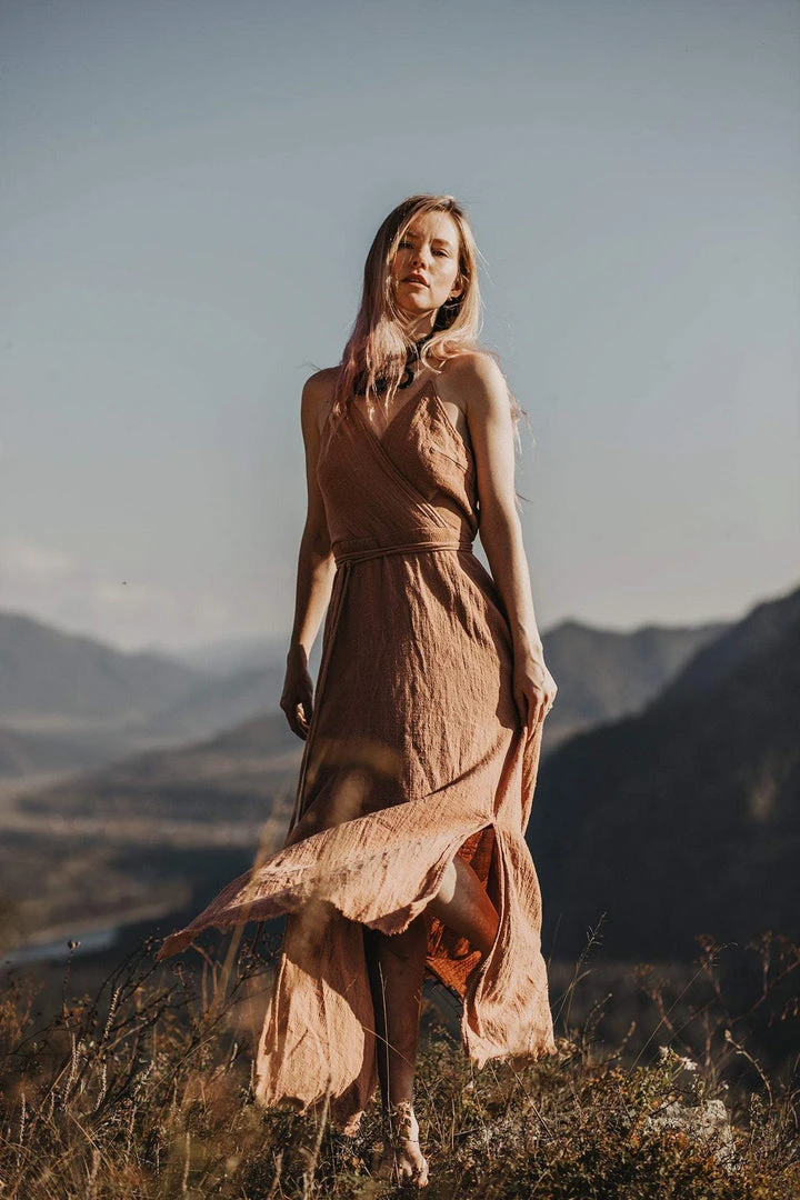 Eddie Organic Cotton Dresses Dusty Pink Boho Bridesmaid Dress • Open Back Elegant Dress 6 Eddie Organic Cotton Dresses Dusty Pink Boho Bridesmaid Dress • Open Back Elegant Dress