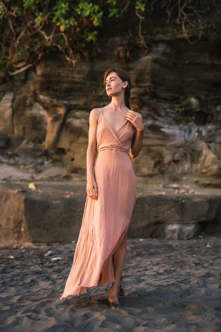 Eddie Organic Cotton Dresses Dusty Pink Boho Bridesmaid Dress • Open Back Elegant Dress 8 Eddie Organic Cotton Dresses Dusty Pink Boho Bridesmaid Dress • Open Back Elegant Dress