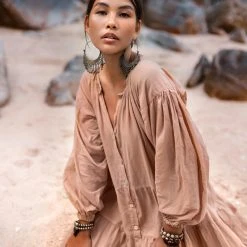 AYA Sacred Wear NEW! Boho Dress For Women • Beige Bohemian Prom Dress • Light Summer Dress New Collection
