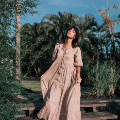 Stop List Dusty Pink Boho Bridesmaid Dress "Mama Dress", Super Comfy Dress Organic Cotton Dresses