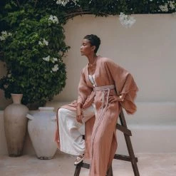 Jimmy Linen Cardigan Women • Dusty Pink Overcoat • Boho Wrap Cardigan With Belt New Collection 14 Jimmy Linen Cardigan Women • Dusty Pink Overcoat • Boho Wrap Cardigan With Belt New Collection