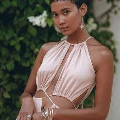 Jimmy Dusty Pink Maxi Adjustable Dress • Open Back Sides Belly Dress