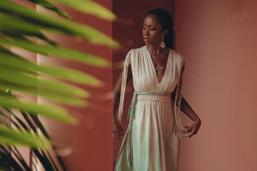 Jimmy New Collection Macramé Belted Boho Dress • Handmade Ombre Organically Dyed Dress