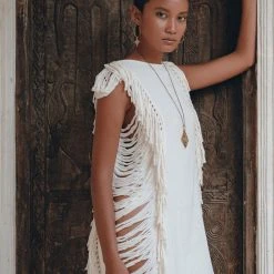 Jimmy Off-White Mini Dress • Sleeveless Open Sides Dress • Ladders Sides Dress New Collection