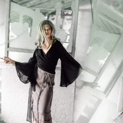 Agus Tops & Tunics Black Kimono Cover-up Tunic With Bell Sleeves 23 Agus Tops & Tunics Black Kimono Cover-up Tunic With Bell Sleeves