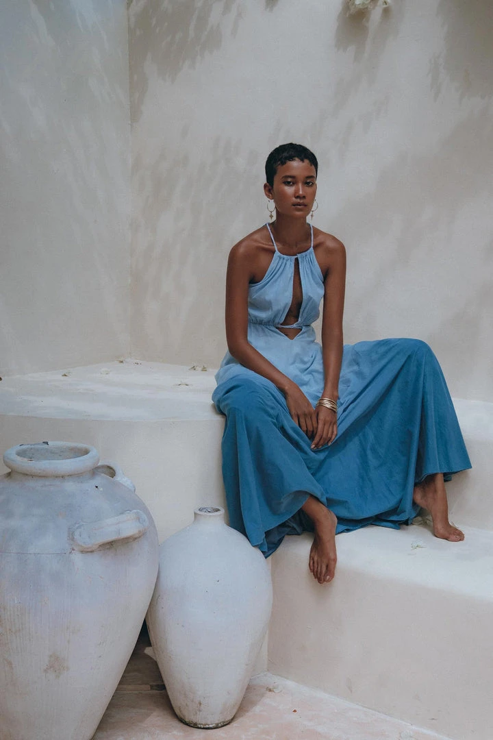 Jimmy Boho Dress • Open Back Belly Dress • Organically Dyed Adjustable Dress