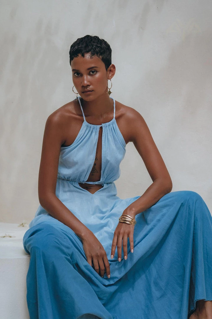 Jimmy Boho Dress • Open Back Belly Dress • Organically Dyed Adjustable Dress