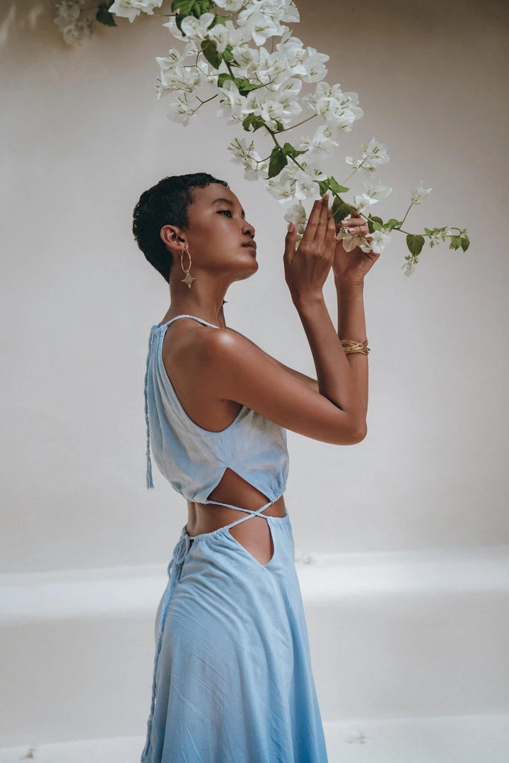 Jimmy Boho Dress • Open Back Belly Dress • Organically Dyed Adjustable Dress