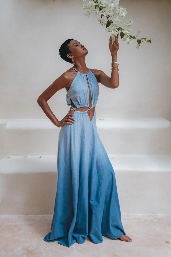 Jimmy Boho Dress • Open Back Belly Dress • Organically Dyed Adjustable Dress