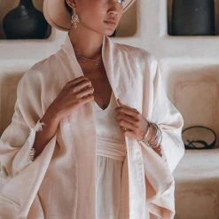 Jimmy Short Linen Kimono Wrap With Belt • Linen Cardigan For Women