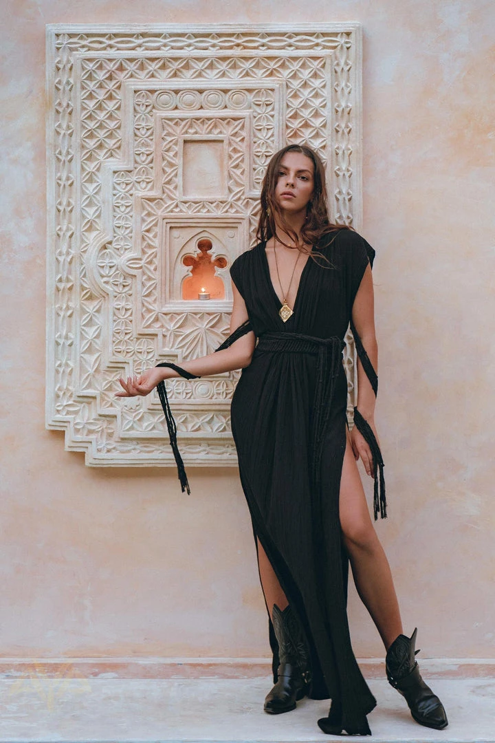 Jimmy Black Goddess Macrame Dress • Boho Macrame Organic Wedding Dress New Collection 3 Jimmy Black Goddess Macrame Dress • Boho Macrame Organic Wedding Dress New Collection