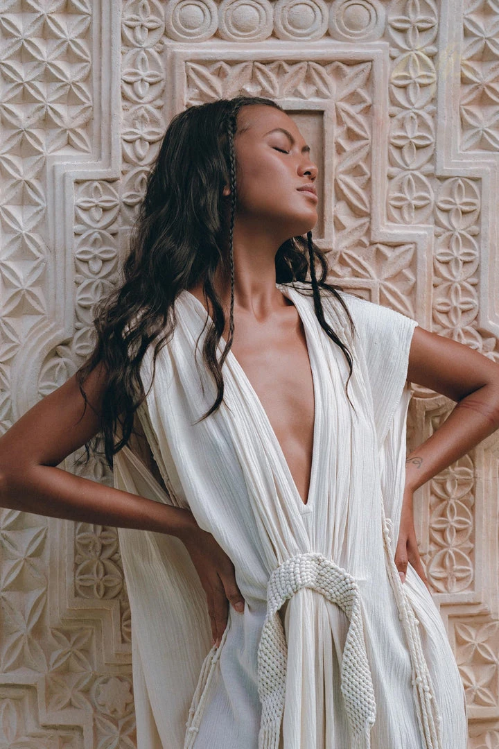 Jimmy Boho Goddess Dress • Off-White Macrame Dress • Organic Wedding Dress New Collection
