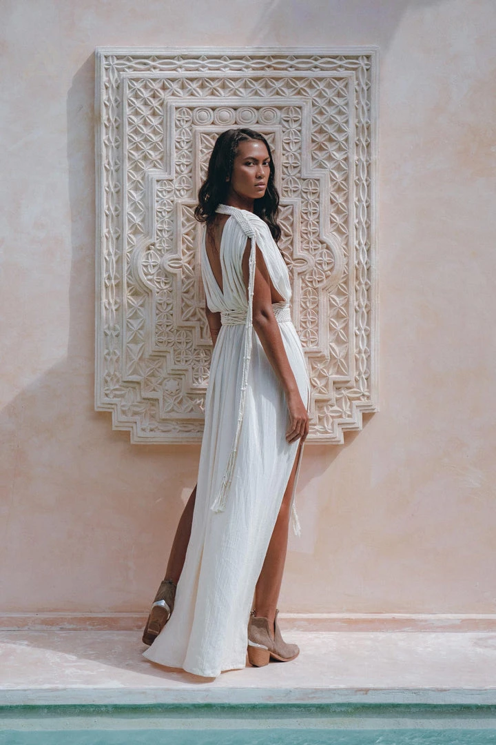 Jimmy Boho Goddess Dress • Off-White Macrame Dress • Organic Wedding Dress New Collection