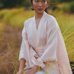 Jimmy Linen Cardigan Women • Light Pink Overcoat • Linen Wrap Cardigan With Belt 20 Jimmy Linen Cardigan Women • Light Pink Overcoat • Linen Wrap Cardigan With Belt