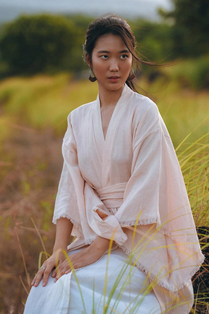 Jimmy Linen Cardigan Women • Light Pink Overcoat • Linen Wrap Cardigan With Belt 10 Jimmy Linen Cardigan Women • Light Pink Overcoat • Linen Wrap Cardigan With Belt