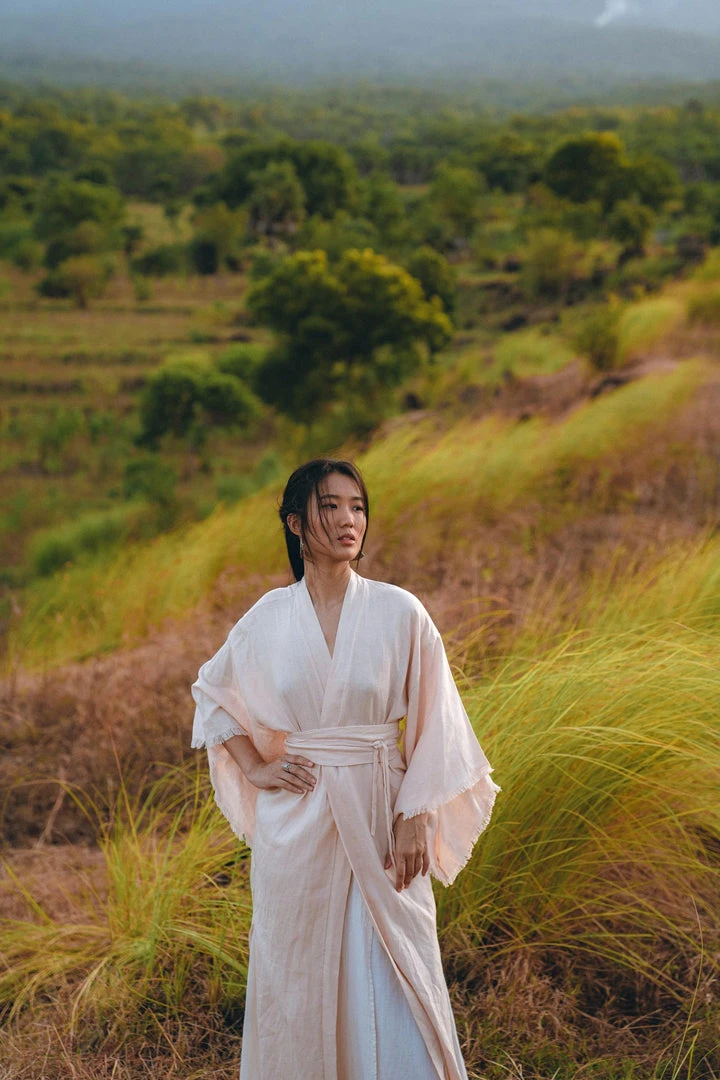 Jimmy Linen Cardigan Women • Light Pink Overcoat • Linen Wrap Cardigan With Belt 9 Jimmy Linen Cardigan Women • Light Pink Overcoat • Linen Wrap Cardigan With Belt