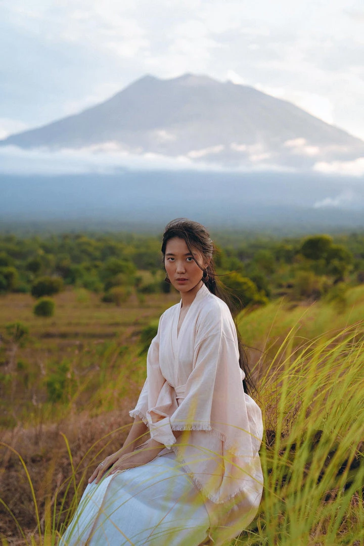 Jimmy Linen Cardigan Women • Light Pink Overcoat • Linen Wrap Cardigan With Belt 11 Jimmy Linen Cardigan Women • Light Pink Overcoat • Linen Wrap Cardigan With Belt