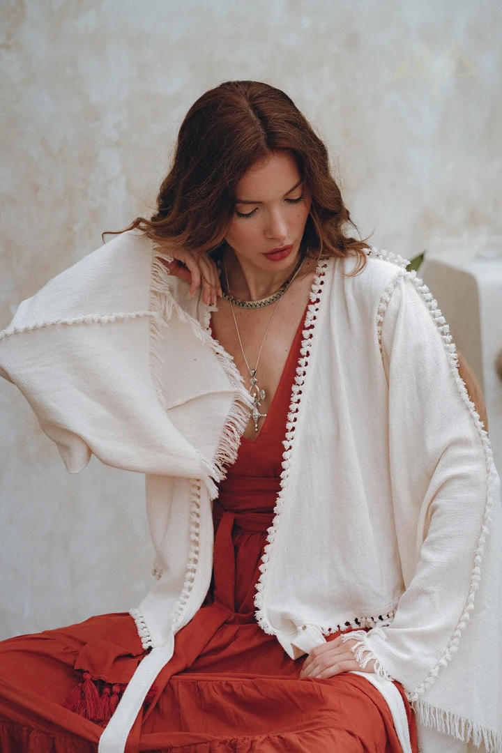 Jimmy New Collection Boho Wrap Top • Organic Wide Sleeve Blouse • Bridal Goddess Top