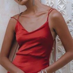 Jimmy Silk Garments Wine Red Silk Slip Dress • Peace Silk Dress • Evening Bohemian Dress