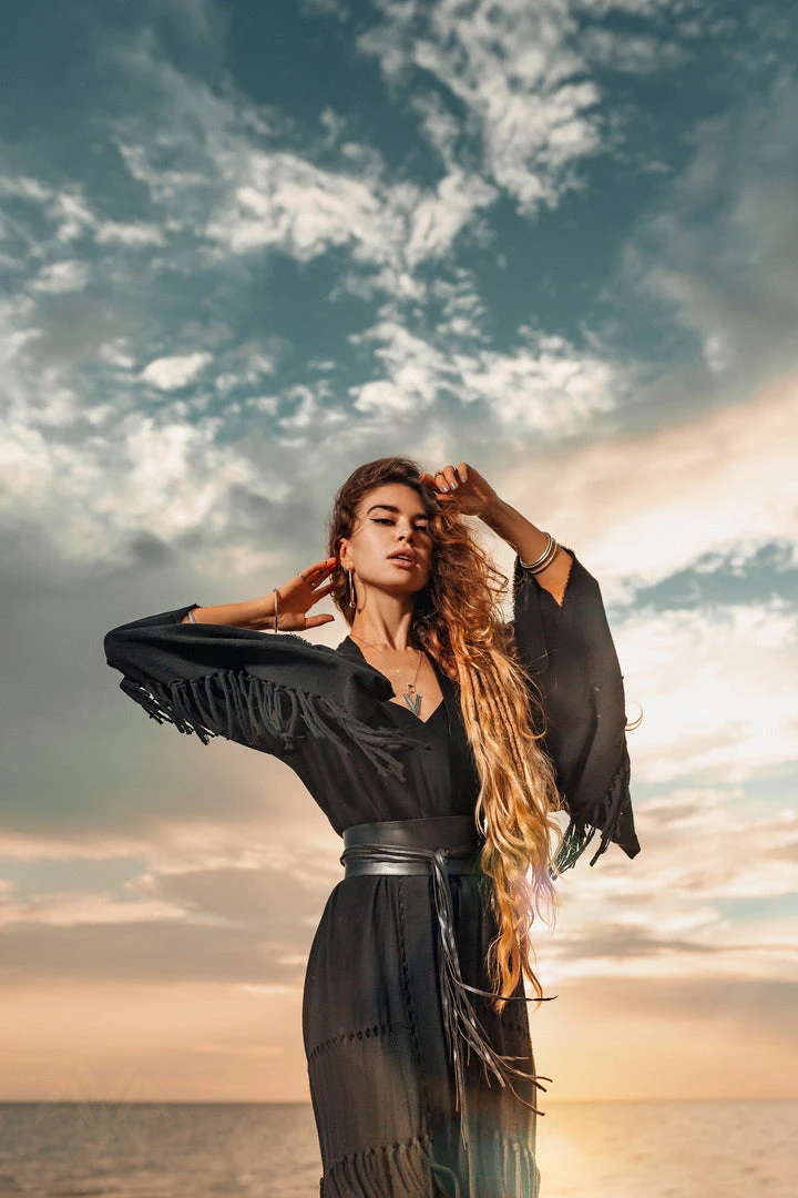 Jimmy Boho Kimono Cover Up • Wide Sleeve Cardigan Mantle • Cape For Women