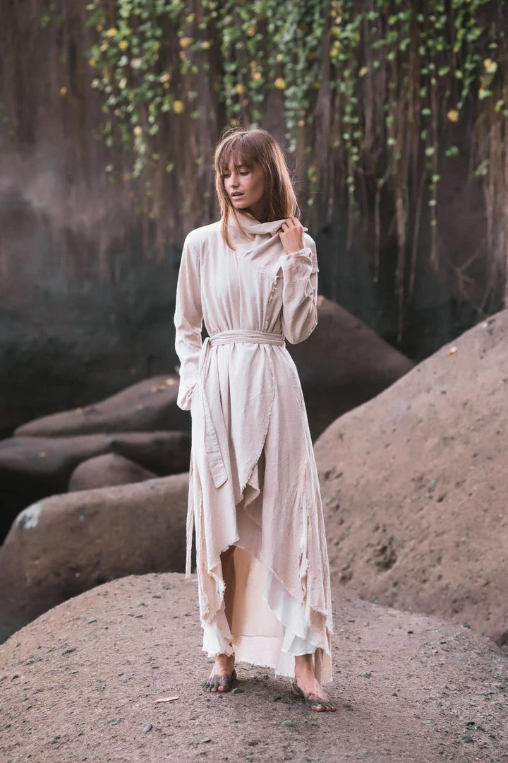 Stop List White Organic Wrap Jacket Cotton Cardigan Jackets & Cardigans 4 Stop List White Organic Wrap Jacket Cotton Cardigan Jackets & Cardigans