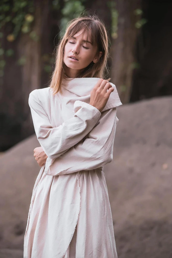 Stop List White Organic Wrap Jacket Cotton Cardigan Jackets & Cardigans 6 Stop List White Organic Wrap Jacket Cotton Cardigan Jackets & Cardigans