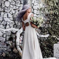 Eddie Long Boho Simple Wedding Dress 12 Eddie Long Boho Simple Wedding Dress