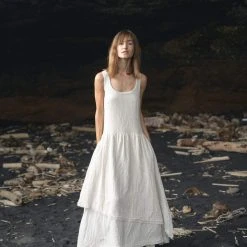 Stop List White Boho Dress For Women • Simple Wedding Dress With Pockets Organic Cotton Dresses 16 Stop List White Boho Dress For Women • Simple Wedding Dress With Pockets Organic Cotton Dresses