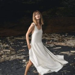 Stop List White Boho Dress For Women • Simple Wedding Dress With Pockets Organic Cotton Dresses 18 Stop List White Boho Dress For Women • Simple Wedding Dress With Pockets Organic Cotton Dresses