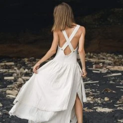 Stop List White Boho Dress For Women • Simple Wedding Dress With Pockets Organic Cotton Dresses 13 Stop List White Boho Dress For Women • Simple Wedding Dress With Pockets Organic Cotton Dresses