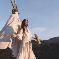 Stop List Organic Cotton Dresses Off-White Boho Bohemian Dress