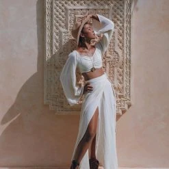 Eddie Boho Top And Skirt For Women • Off-White Tank Top And Maxi Skirt New Collection