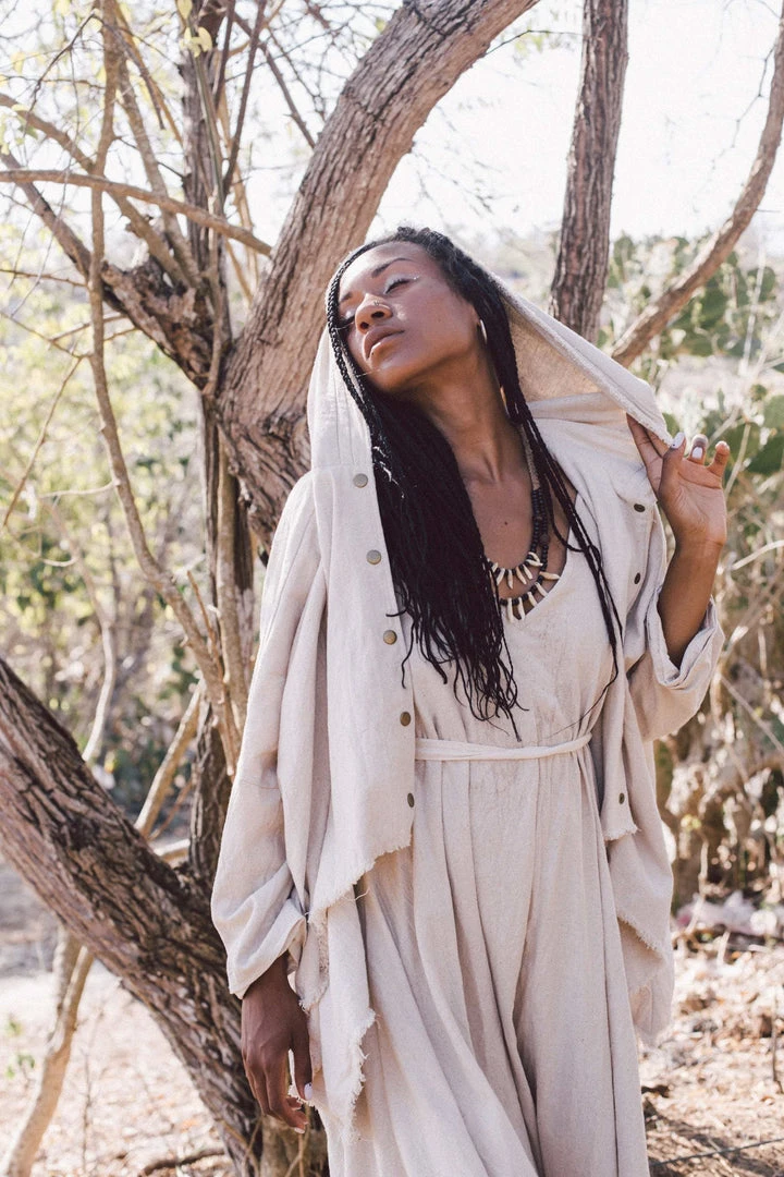 Agus Jackets & Cardigans Off-White Cotton Warm Jacket With Hood Bohemian Style 7 Agus Jackets & Cardigans Off-White Cotton Warm Jacket With Hood Bohemian Style