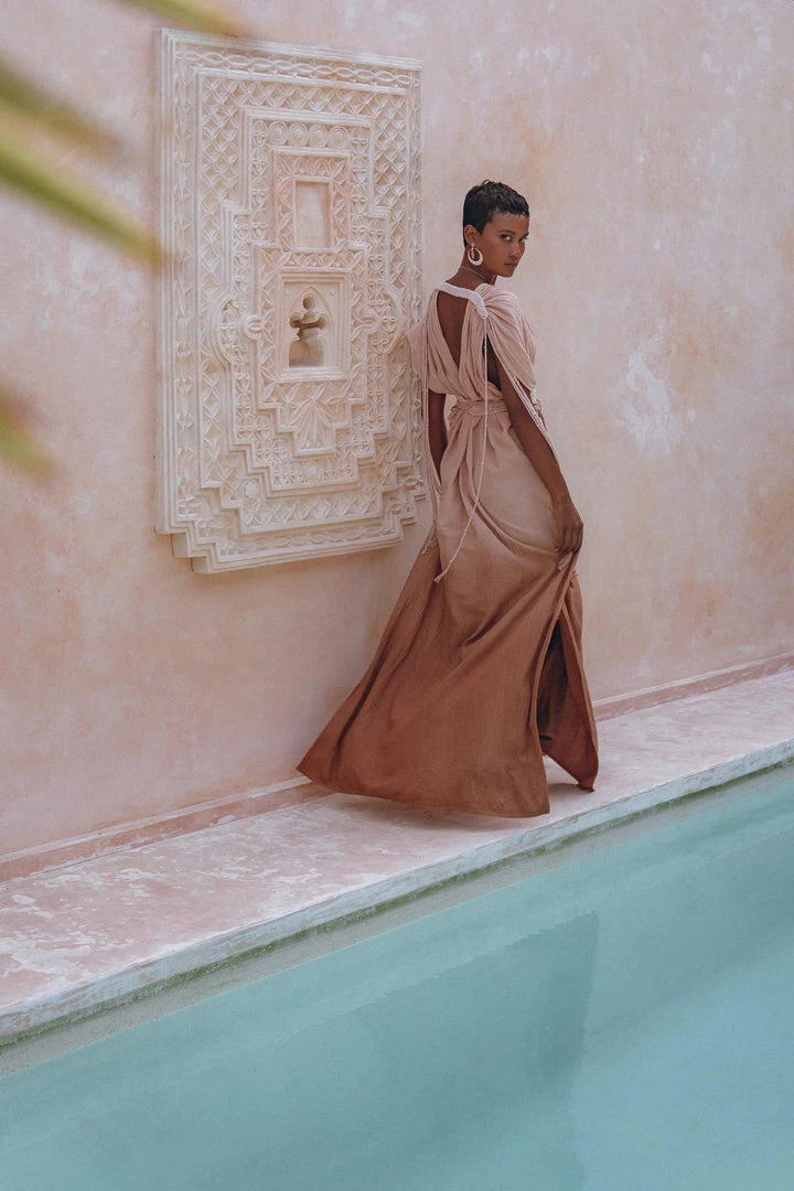 Jimmy Boho Wedding Dress • Handmade Dress • Botanically Dyed Dusty Pink Dress New Collection