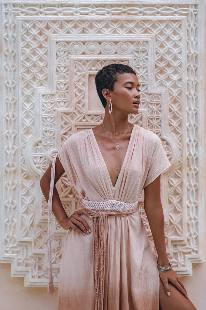 Jimmy Boho Wedding Dress • Handmade Dress • Botanically Dyed Dusty Pink Dress New Collection