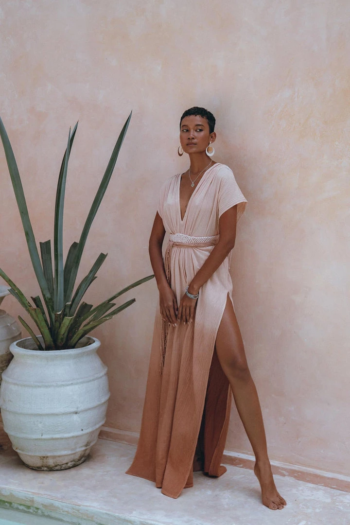 Jimmy Boho Wedding Dress • Handmade Dress • Botanically Dyed Dusty Pink Dress New Collection