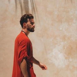 AYA Sacred Wear On Sale Red Tribal Kimono Robe For Men