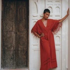 Jimmy Red Boho Dress • Boho Dress For Women • Red Maxi Bridesmaid Dress