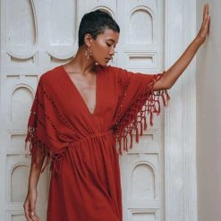 Jimmy Red Boho Dress • Boho Dress For Women • Red Maxi Bridesmaid Dress