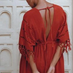 Jimmy Red Boho Dress • Boho Dress For Women • Red Maxi Bridesmaid Dress