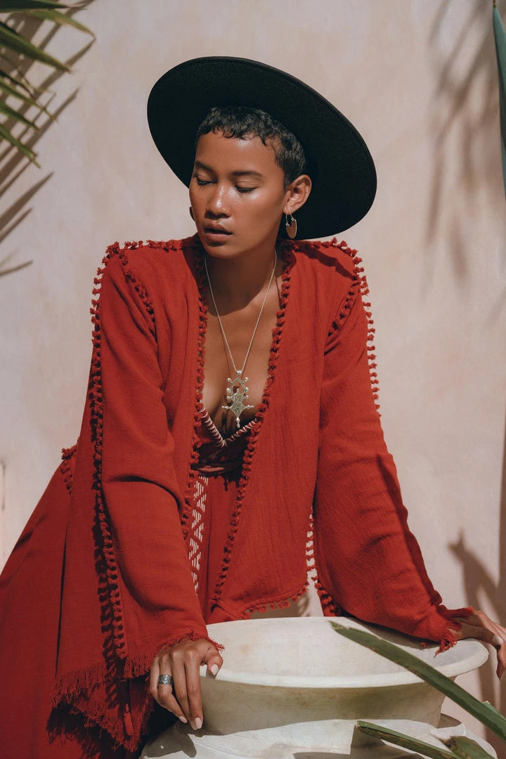 Jimmy Boho Top • Bohemian Wrap • Organic Top Women • Wide Sleeve Wrap Top New Collection