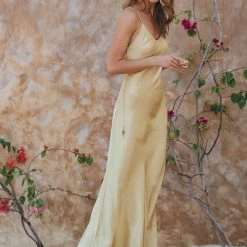 Jimmy Golden Silk Slip Dress • Peace Silk Boho Dress Women • Silk Long Maxi Dress Silk Garments