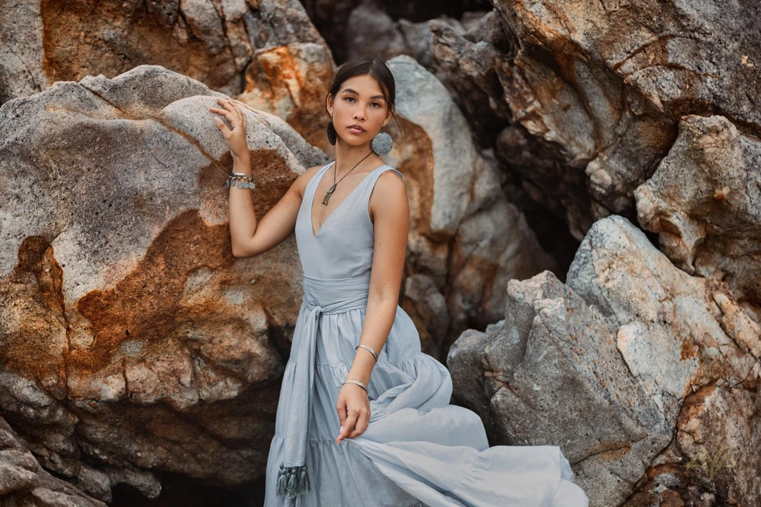 Eddie Boho Bridesmaid Dress • A Line Dress • Sky Blue Maxi Adjustable Dress 4 Eddie Boho Bridesmaid Dress • A Line Dress • Sky Blue Maxi Adjustable Dress