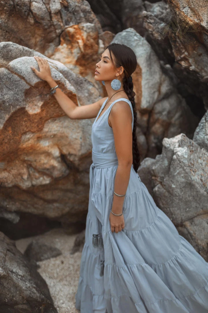Eddie Boho Bridesmaid Dress • A Line Dress • Sky Blue Maxi Adjustable Dress 8 Eddie Boho Bridesmaid Dress • A Line Dress • Sky Blue Maxi Adjustable Dress