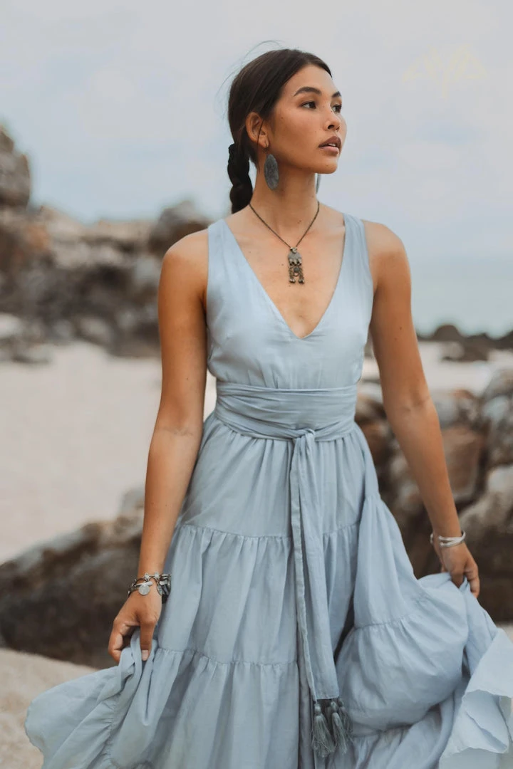 Eddie Boho Bridesmaid Dress • A Line Dress • Sky Blue Maxi Adjustable Dress 6 Eddie Boho Bridesmaid Dress • A Line Dress • Sky Blue Maxi Adjustable Dress