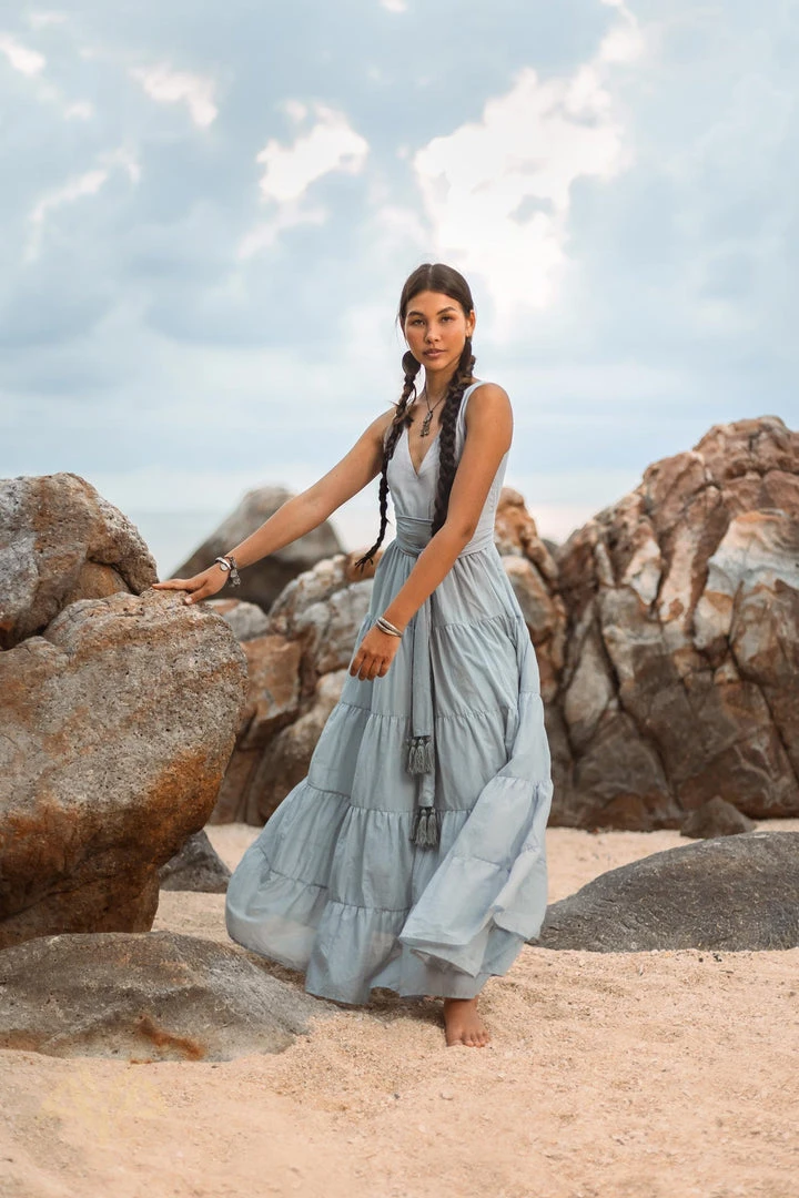 Eddie Boho Bridesmaid Dress • A Line Dress • Sky Blue Maxi Adjustable Dress 5 Eddie Boho Bridesmaid Dress • A Line Dress • Sky Blue Maxi Adjustable Dress