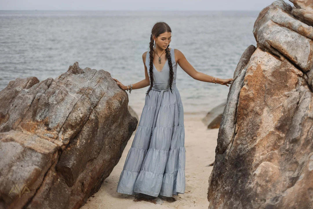 Eddie Boho Bridesmaid Dress • A Line Dress • Sky Blue Maxi Adjustable Dress 10 Eddie Boho Bridesmaid Dress • A Line Dress • Sky Blue Maxi Adjustable Dress